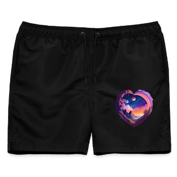 Sommernachtstraum - Männer Badeshorts - Schwarz - Vorne - AI Model Male 178 light (178cm)