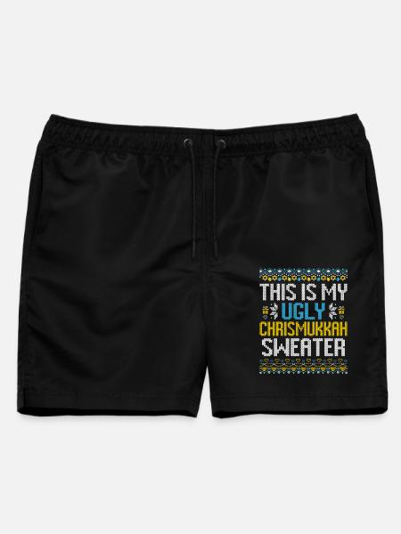 Frohe Weihnachten, Weihnachten, Chanukka, Weihnachten - Männer Badeshorts - Schwarz