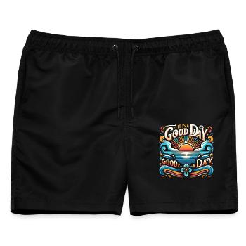 It's a Good Day for a Good Day - Sonne & Meer - Männer Badeshorts - Schwarz - Vorne - AI Model Male 178 light (178cm)