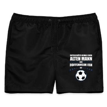 Alter Mann - Hoffenheim Fan | Retro Vintage Design - Männer Badeshorts - Schwarz - Vorne - AI Model Male 178 light (178cm)