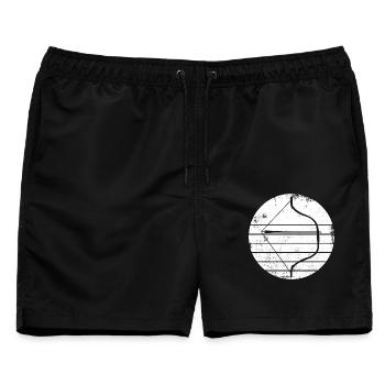 Bogen und Pfeil Skizze - Männer Badeshorts - Schwarz - Vorne - AI Model Male 178 light (178cm)