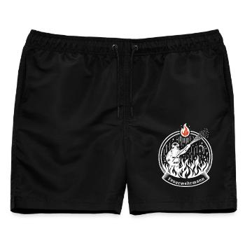 feuerwehrmann freiwillige feuerwehr verein feuer - Männer Badeshorts - Schwarz - Vorne - AI Model Male 178 light (178cm)