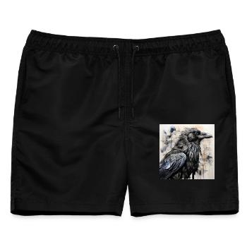 Der schwarze Rabe - Männer Badeshorts - Schwarz - Vorne - AI Model Male 178 light (178cm)