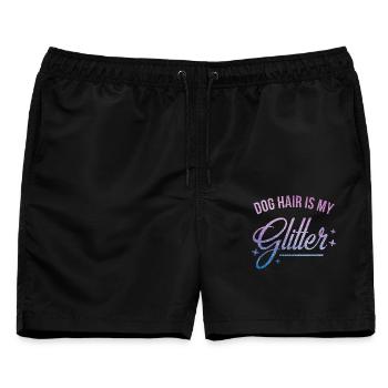 Hundehaare sind mein Glitzer - Männer Badeshorts - Schwarz - Vorne - AI Model Male 178 light (178cm)