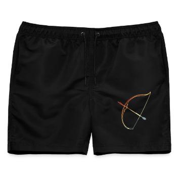 Bogenschießen - Männer Badeshorts - Schwarz - Vorne - AI Model Male 178 light (178cm)