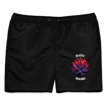 Koralle - Männer Badeshorts - Schwarz - Vorne - AI Model Male 178 light (178cm)