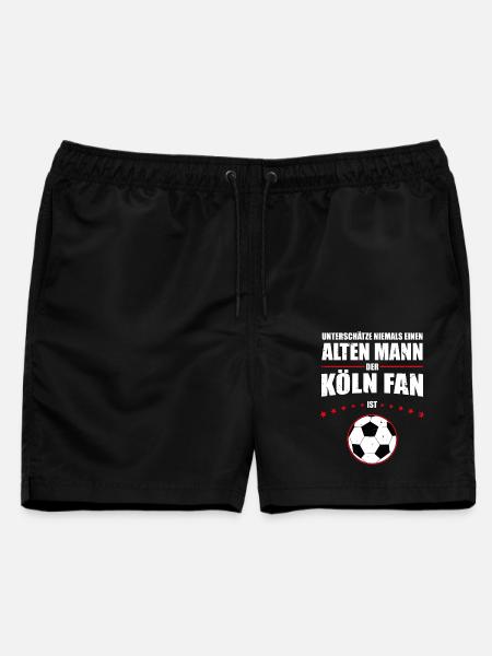 Alter Mann - Köln Fan | Retro Vintage Design - Männer Badeshorts - Schwarz