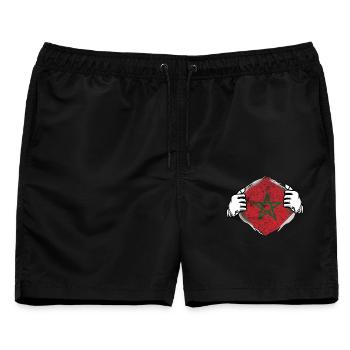 Marokko - Männer Badeshorts - Schwarz - Vorne - AI Model Male 178 light (178cm)