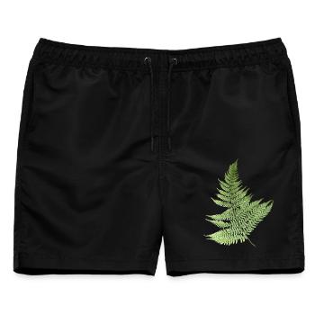 Farn Blätter Farnblätter grün - Männer Badeshorts - Schwarz - Vorne - AI Model Male 178 light (178cm)