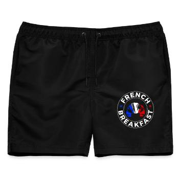 Französisches Frühstück - Männer Badeshorts - Schwarz - Vorne - AI Model Male 178 light (178cm)