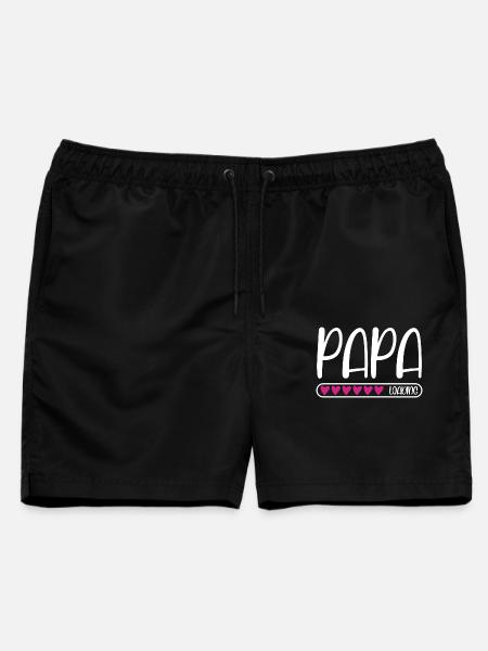 Papa loading - Männer Badeshorts - Schwarz