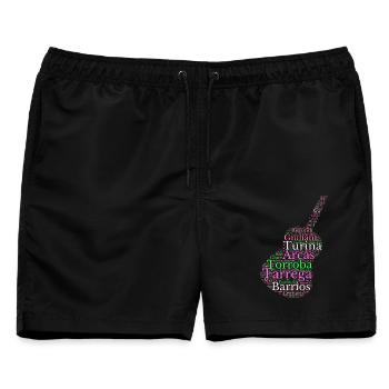 Komponisten für spanische klassische Gitarre - Männer Badeshorts - Schwarz - Vorne - AI Model Male 178 light (178cm)