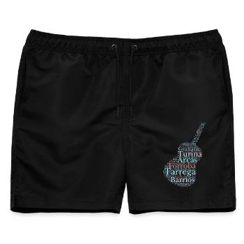 Komponisten für spanische klassische Gitarre - Männer Badeshorts - Schwarz - Vorne - AI Model Male 178 light (178cm)