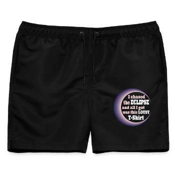 I chased the eclipse all I got was lousy t-shirt - Männer Badeshorts - Schwarz - Vorne - AI Model Male 178 light (178cm)