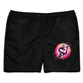 Pole Dance Dynamik pink Geschenk - Männer Badeshorts - Schwarz - Vorne - AI Model Male 178 light (178cm)