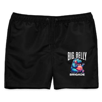 Nilpferd Große Bauch Brigade lustig - Männer Badeshorts - Schwarz - Vorne - AI Model Male 178 light (178cm)