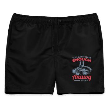 You Can't Have Enough Analog Stuff - Männer Badeshorts - Schwarz - Vorne - AI Model Male 178 light (178cm)
