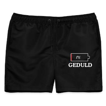 GEDULD 1% Lustiges design - Männer Badeshorts - Schwarz - Vorne - AI Model Male 178 light (178cm)