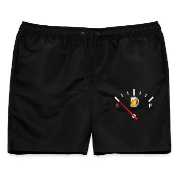 Fun Fuel for Beer Bier Lustiges Design - Männer Badeshorts - Schwarz - Vorne - AI Model Male 178 light (178cm)