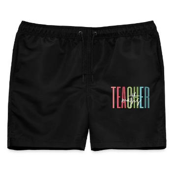 Mathelehrerin Mathe Lehrerin Geschenk - Männer Badeshorts - Schwarz - Vorne - AI Model Male 178 light (178cm)