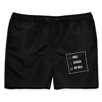 Malle -Mallorca- Shirt - Männer Badeshorts - Schwarz - Vorne - AI Model Male 178 light (178cm)