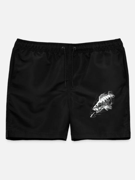 Fisch des Lebens! - Angeltshirt Zanderangriff 2 W - Männer Badeshorts - Schwarz