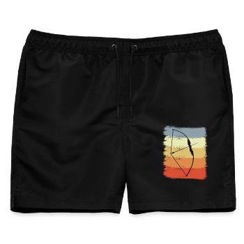 Vintage Bogen und Pfeil - Männer Badeshorts - Schwarz - Vorne - AI Model Male 178 light (178cm)