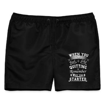 Geben Sie nicht auf, wenn es hart auf hart kommt, halten Sie durch - Männer Badeshorts - Schwarz - Vorne - AI Model Male 178 light (178cm)