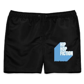 Hip Hop Fiction - Männer Badeshorts - Schwarz - Vorne - AI Model Male 178 light (178cm)