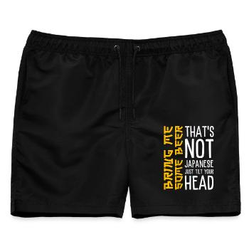 Witziges Japanisch Spruch - Geh mal Bier holen - Männer Badeshorts - Schwarz - Vorne - AI Model Male 178 light (178cm)
