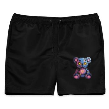 Kawaii Pastel Goth Cute Creepy Teddy Teddybär Goth - Männer Badeshorts - Schwarz - Vorne - AI Model Male 178 light (178cm)