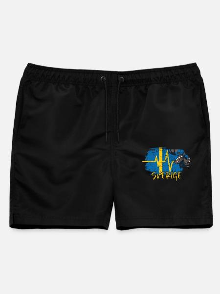 Schweden Herzschlag - Männer Badeshorts - Schwarz