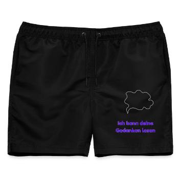 Ich kann deine Gedanken lesen - Männer Badeshorts - Schwarz - Vorne - AI Model Male 178 light (178cm)