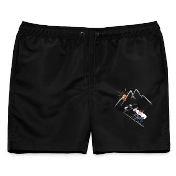 Radsport - Männer Badeshorts - Schwarz - Vorne - AI Model Male 178 light (178cm)
