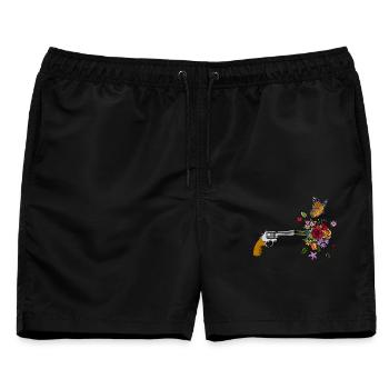 Eine Waffe für den Frieden - Männer Badeshorts - Schwarz - Vorne - AI Model Male 178 light (178cm)