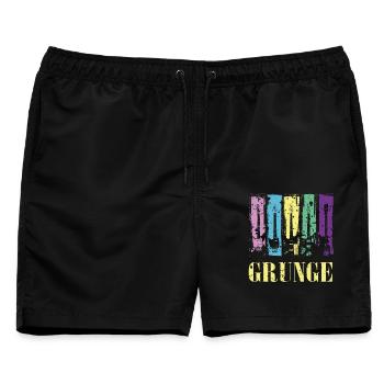 Grunge-Gitarre Farbe Pop Rock Vintage-Stil - Männer Badeshorts - Schwarz - Vorne - AI Model Male 178 light (178cm)