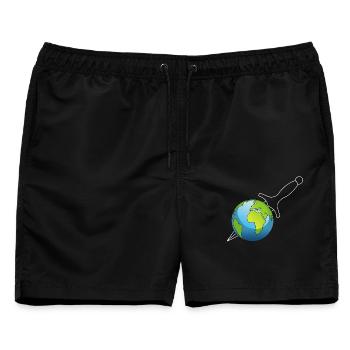 Mord am Planeten Erde - Männer Badeshorts - Schwarz - Vorne - AI Model Male 178 light (178cm)