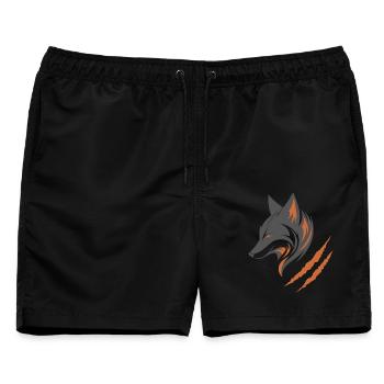 Grauer Fuchs | Orange Fuchs - Männer Badeshorts - Schwarz - Vorne - AI Model Male 178 light (178cm)