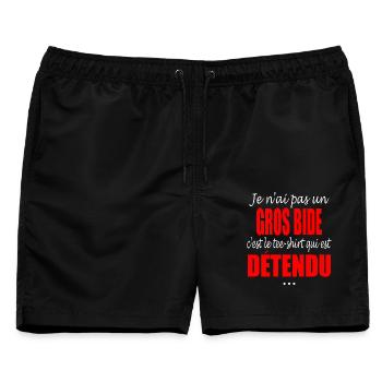 Ich habe keinen großen Bauch - Männer Badeshorts - Schwarz - Vorne - AI Model Male 178 light (178cm)