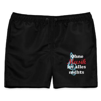 musik - Männer Badeshorts - Schwarz - Vorne - AI Model Male 178 light (178cm)