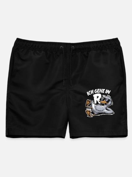 Rente Ente Rentner Ruhestand Vorruhestand Geschenk - Männer Badeshorts - Schwarz