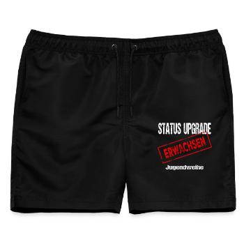 Jugendweihe - Jugendweihe 2026 - Männer Badeshorts - Schwarz - Vorne - AI Model Male 178 light (178cm)