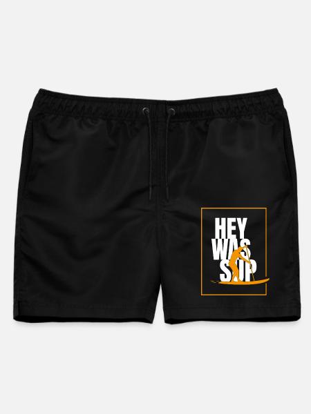 Was SUP Stand Up Paddlers - Männer Badeshorts - Schwarz
