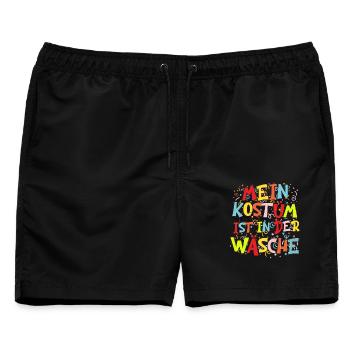 mein kostüm ist in der wäsche - Männer Badeshorts - Schwarz - Vorne - AI Model Male 178 light (178cm)