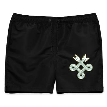 Celtic Knot Guitar - Männer Badeshorts - Schwarz - Vorne - AI Model Male 178 light (178cm)