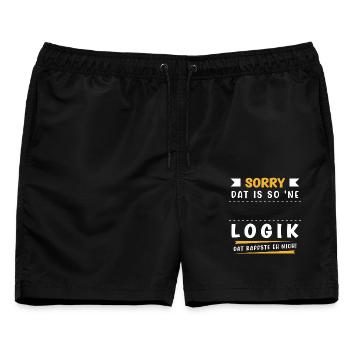 Personalisierbar Name Beruf Geschenk Lustig Spruch - Männer Badeshorts - Schwarz - Vorne - AI Model Male 178 light (178cm)