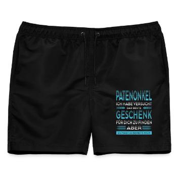 Bester Patenonkel Geschenk Lustiger Spruch Taufpat - Männer Badeshorts - Schwarz - Vorne - AI Model Male 178 light (178cm)