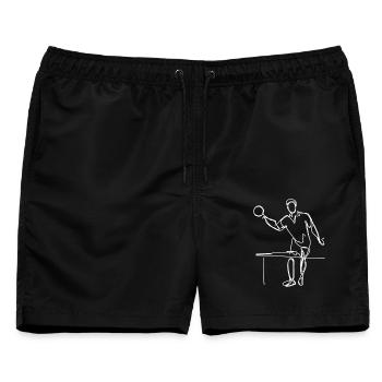 Ping Pong Spieler Skizze - Männer Badeshorts - Schwarz - Vorne - AI Model Male 178 light (178cm)