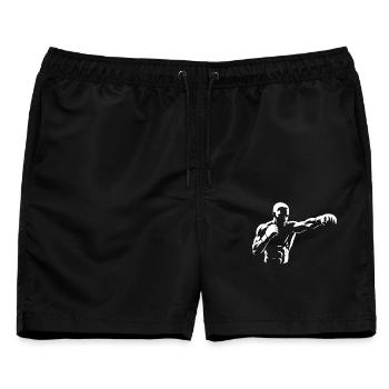 MMA Kämpfer Design für Mixed Martial Arts - Männer Badeshorts - Schwarz - Vorne - AI Model Male 178 light (178cm)