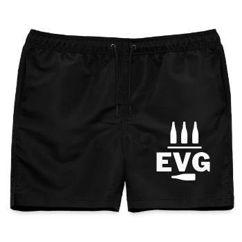 Junggesellenabschied - Männer Badeshorts - Schwarz - Vorne - AI Model Male 178 light (178cm)